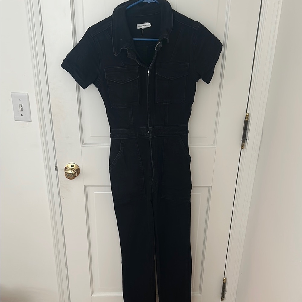 Black Denim Jumpsuit